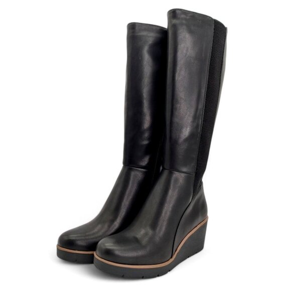 Soul Naturalizer Women's Size 7W Black Adrian Wide Calf Knee High Wedge Boots - Picture 9 of 12